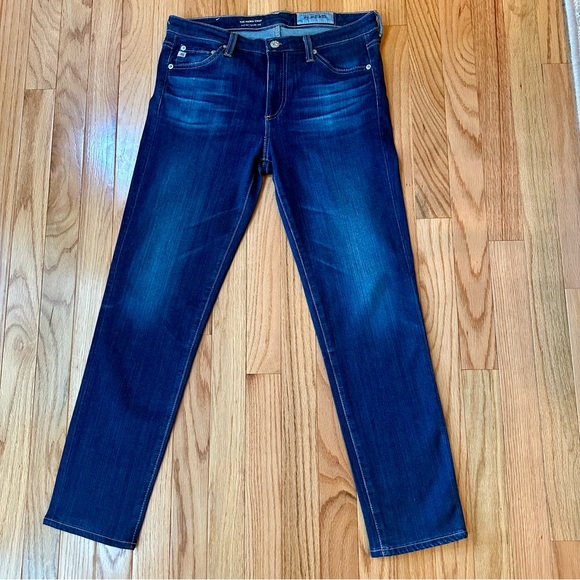 Ag Adriano Goldschmied Denim - AG Adriano Goldschmied Dark Blue Prima Crop Mid-rise Jeans